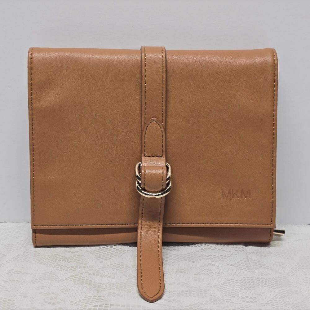 Mark & Graham Genuine Leather Electronics Charger Travel Organizer Camel